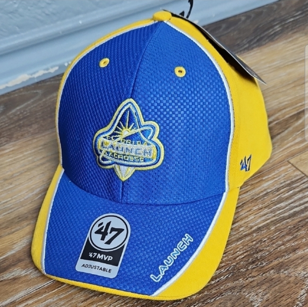 NWT Florida Launch Lacrosse Blue Yellow Gold White Hat MLL